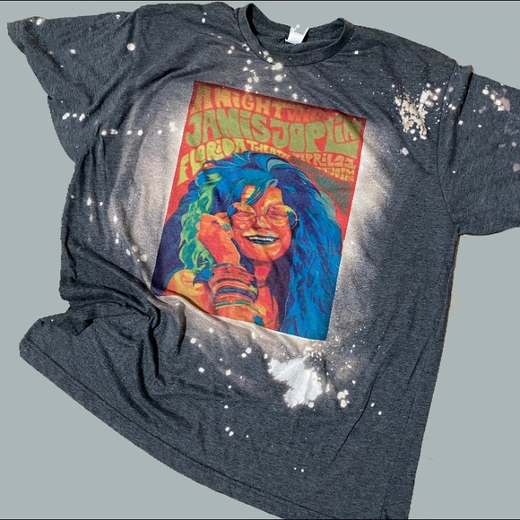 Janice Joplin bleached tshirt - Picture 1 of 1